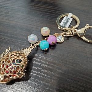 Fish key chain with beads